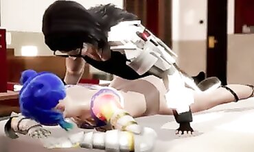 Cyberpunk Johnny Silverhand and Mox Cosplay Anal BJ