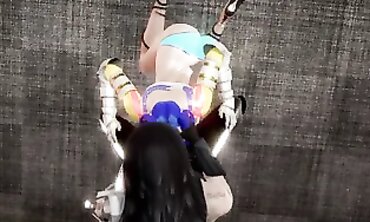 Cyberpunk Johnny Silverhand and Mox Cosplay Anal BJ