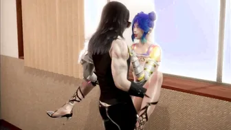 Cyberpunk Johnny Silverhand and Mox Cosplay Anal BJ