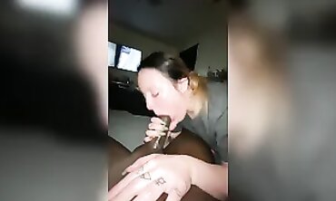 CheekyHaze Gets Filthy Interracial BBC Blowjob on the Wood
