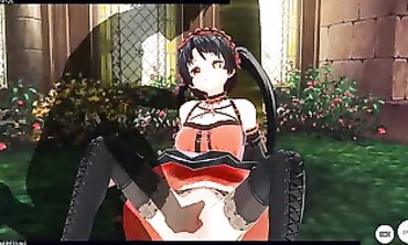 Kurumi Tokisaki 3D Cosplay Rough Anal and Booty Creampie
