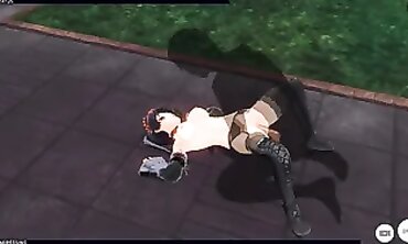 Kurumi Tokisaki 3D Cosplay Rough Anal and Booty Creampie