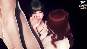 Three Sizzling Anime Honeys Share Their Hairless Paramours In This Hardcore Xxx Vignette