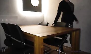 Boss Anal Creampie: Secretary Takes It On The Table