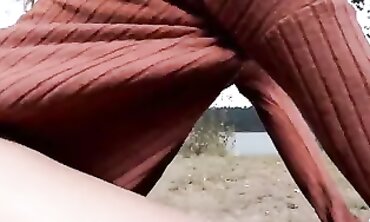 May and Mo Enjoy Outdoor Threesome in Sweater
