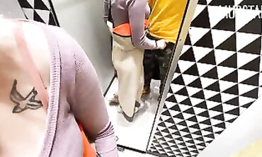 Russian Amateur Deepthroats Stepbro in Public Apartment