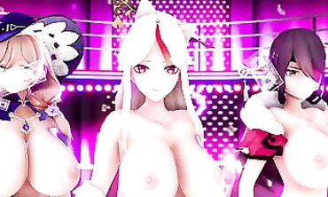 Genshin Impact MMD: Voluptuous Sensual Night Kiss Nude HD