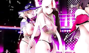 Genshin Impact MMD: Voluptuous Sensual Night Kiss Nude HD