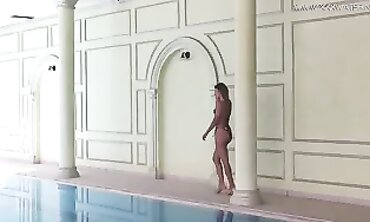 Mary Kalisy Enjoying a Nude Swim and Masturbation Session