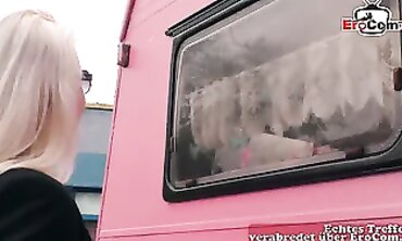 Sexy German Blonde Picked Up For A Wild Outdoor Adventure