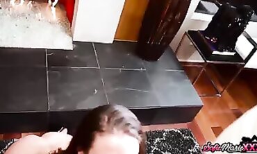 Queen Sophia Marie - Deepthroat Blowjob POV with Huge Load on Face