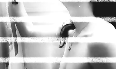 Mischievous 90s Chic Goddess in Paint Braless POV