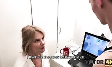 Blonde Mature Tutor Blackmailed Into a Wild Fuckfest