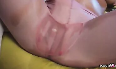 German Blonde Jasmine Rouge Pisses and Masturbates to Orgasm