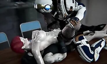 Cyberpunk MMF Gang Bang with DP and Anal
