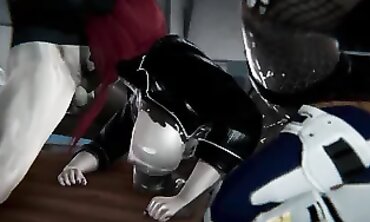 Cyberpunk MMF Gang Bang with DP and Anal
