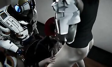 Cyberpunk MMF Gang Bang with DP and Anal