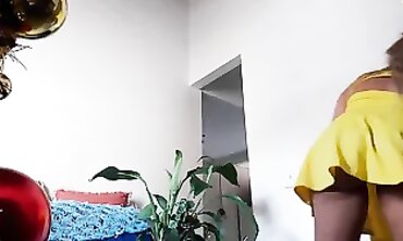 Latina MILF Ex-Wife Cleans in Yellow Sundress