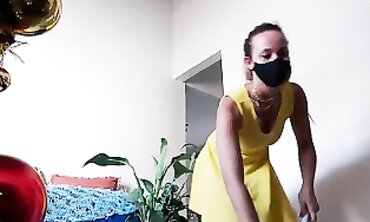 Latina MILF Ex-Wife Cleans in Yellow Sundress
