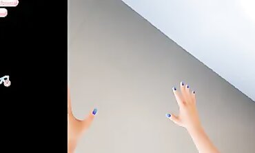 Solo Blowjob and Fingering Before Threesome