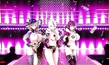 Genshin Impact MMD: Sexy Night Kiss & Outdoor Orgy