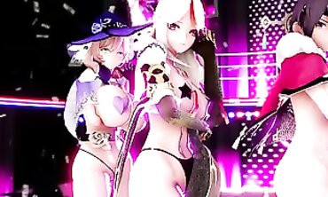 Genshin Impact MMD: Sexy Night Kiss & Outdoor Orgy