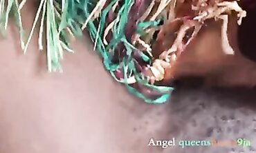 Ebony Angel Gets Rough Outdoor Foursome