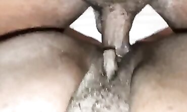 Black Amateur Gets Huge Clit Poked and Sprayed With Cum