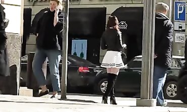 Nice Struts in Stockings on the Street