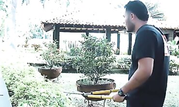 Underpaid Gardener Bangs Boss's Cosseted Latina Stepdaughter