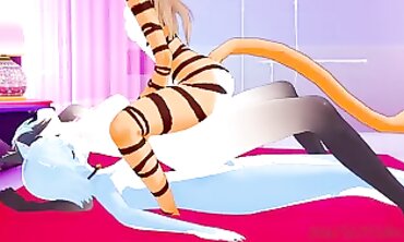 Furry Triple Threat: Three-Way Hermaphrodite Fursuit Fun