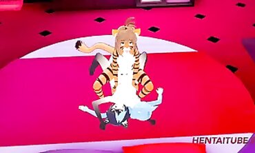 Furry Triple Threat: Three-Way Hermaphrodite Fursuit Fun