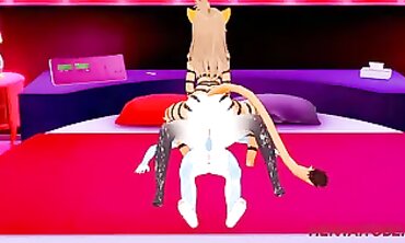 Furry Triple Threat: Three-Way Hermaphrodite Fursuit Fun