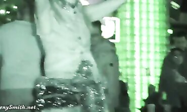 Outdoor Striptease Show - Sexy Brunette Teen Babe Dancing Naked in Public