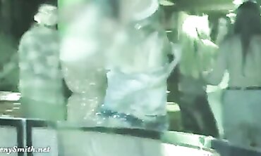 Outdoor Striptease Show - Sexy Brunette Teen Babe Dancing Naked in Public