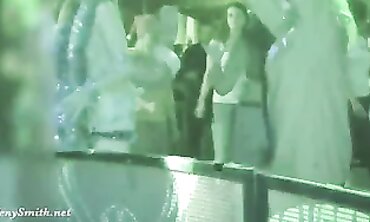 Outdoor Striptease Show - Sexy Brunette Teen Babe Dancing Naked in Public