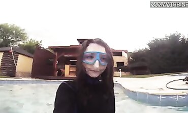 Emi Serene Films Her Underwater Poolside Masturbation