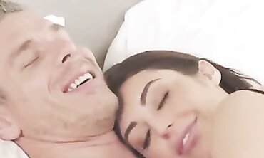 Tushy: Brunette Fiancée Enjoys DP with Husband and His Best Friend
