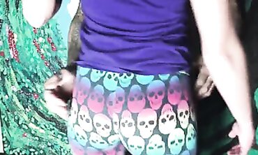 CFNM Jizz Shotgun in Yoga Leggings