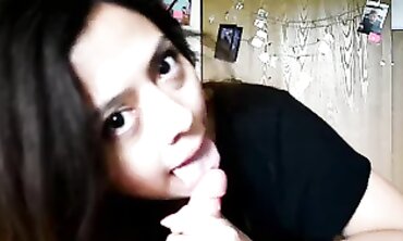 POV Latina Step Sister-in-Law Caught Riding with a Massive Creampie