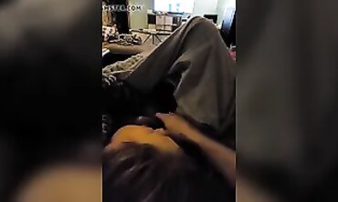 Hot Wife Gets Spontaneous Blowjob From Husband Before Work - Amateur Couple