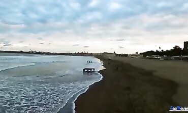 Muscular Latina Karyn Bayres Takes Spanish Victor Bloom's Huge Dick in Public