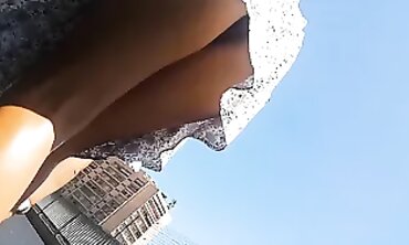My Wife Flashing Hairy Pussy & Anal Plug in City Park