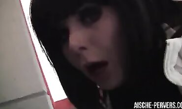 Aische Pervers Gets Anal Creampie in Public Mall