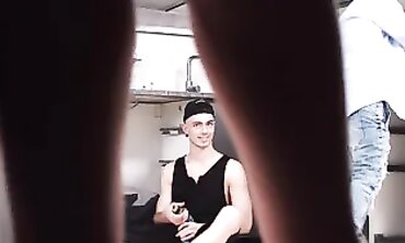 Li Loo Gets Double Penetrated in the Kitchen