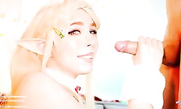 Zelda Cosplay Babe MollyRedWolf Gets Festive Anal and Blowjob Creampie
