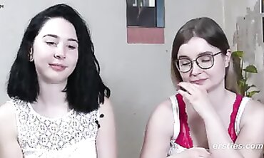 Mal's Hairy Lesbian Debut: Glasses & Doggystyle