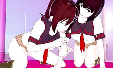 Kantai Bevy: Ise and Hyuuga Threesome