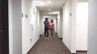 Hot MILF Gets Deep Throat Standing Blowjob