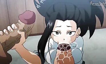 Momo and Ochaco's Rough Bukkake Training Session
